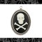 Black and White Skull and Crossbones 30mm x 40mm Cameos - Set of Two - XXX - CAM242